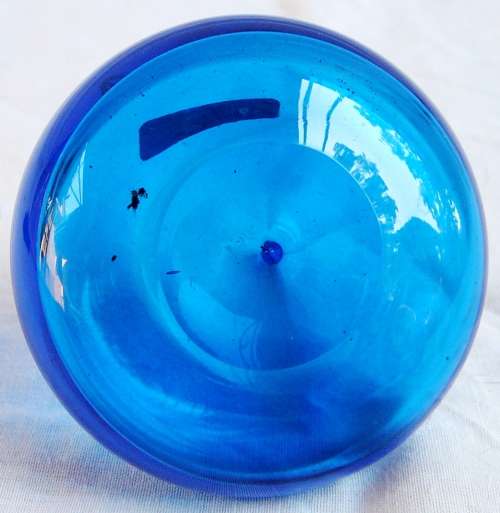 A Vintage Noritake Cornflower Blue Oil Can Shaped Bud Vase