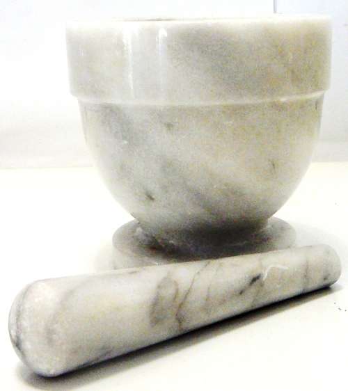 A Small Marble Mortar and Pestle