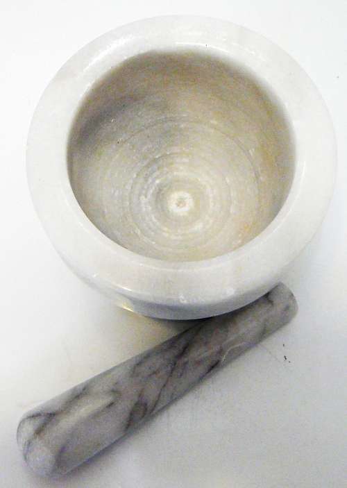 A Small Marble Mortar and Pestle