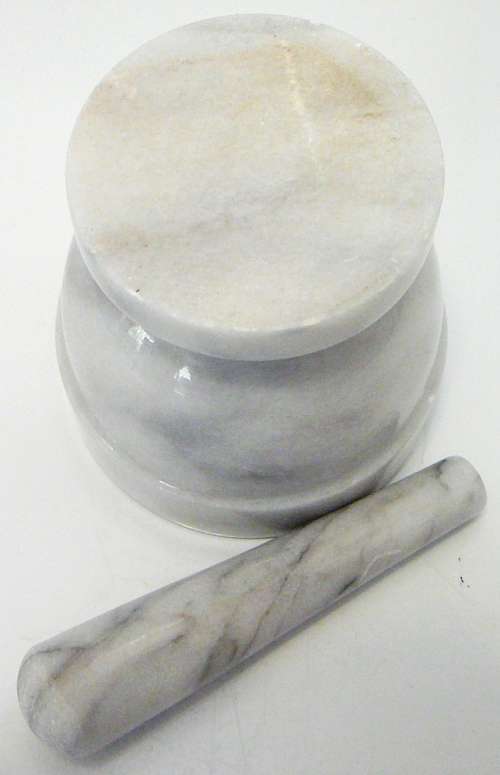 A Small Marble Mortar and Pestle