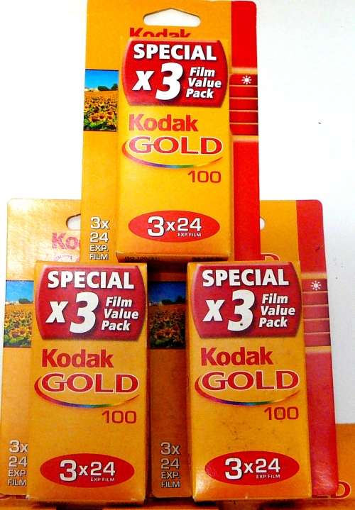 10 Packs of 3 Kodak Gold 35 mm Colour Film 24 Exposures