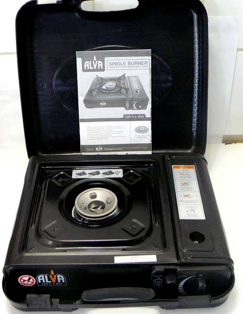 Unused Alva Single Gas Burner in Carry Case