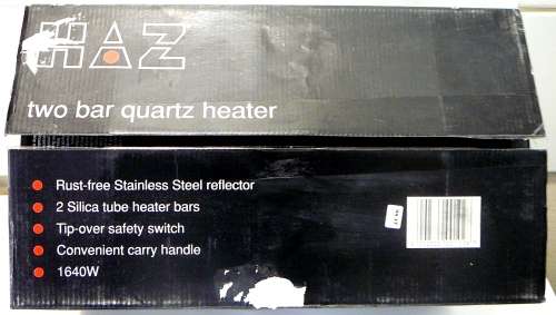 Unused HAZ Two Bar  Quartz Heater