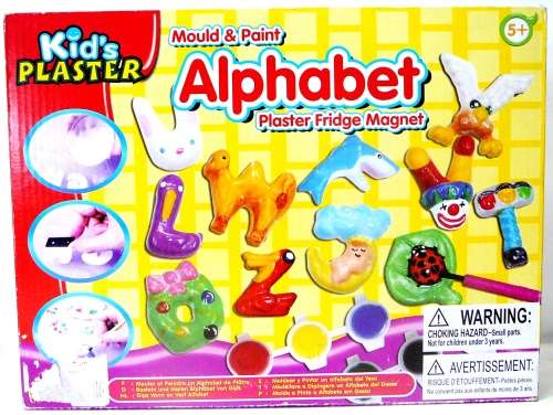 UNUSED Kids Plaster Mould & Paint - Alphabet Fridge Magnets