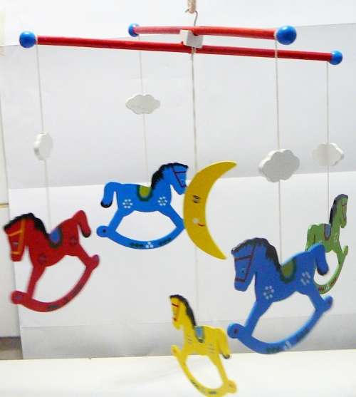 Baby's Cot Mobile - Rocking Horses