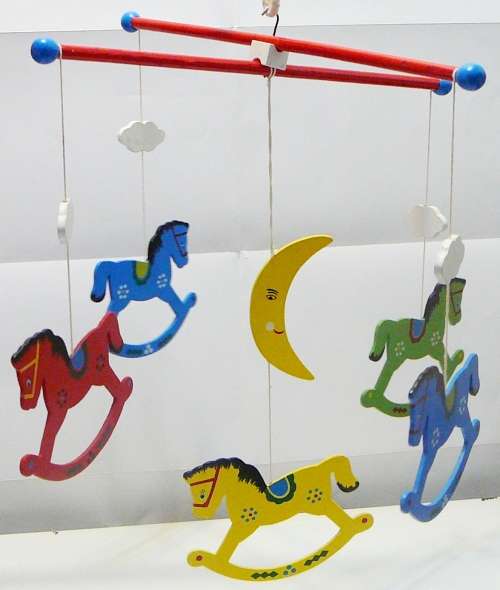 Baby's Cot Mobile - Rocking Horses