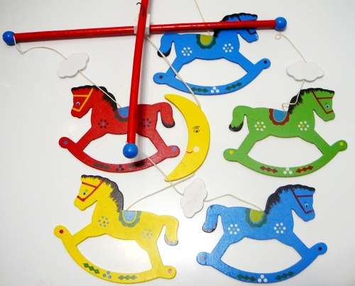Baby's Cot Mobile - Rocking Horses