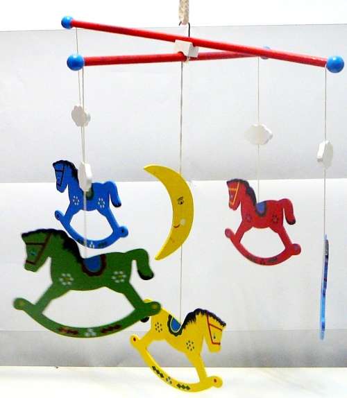 Baby's Cot Mobile - Rocking Horses