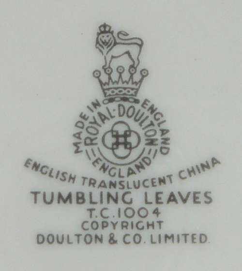 Set of 6 Royal Doulton Dinner Plates - Tumbling Leaves TC 1004