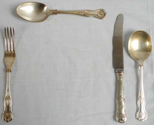 A 4 Piece Place Setting of Kings Pattern EPNS Cutlery