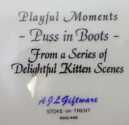 'Puss in Boots' A Collectors Plate from the Delightful Kitten Scenes.