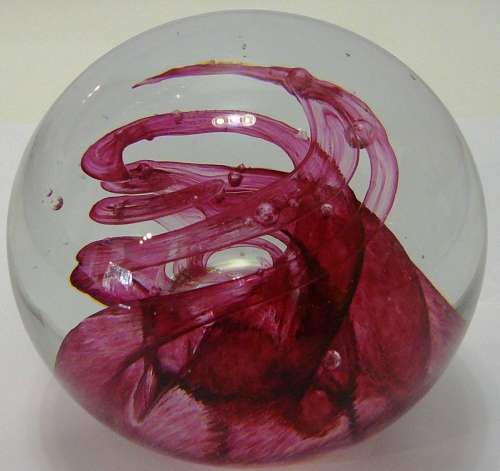 Absolutely Stunning Glass Paperweight - Feathers by Caithness