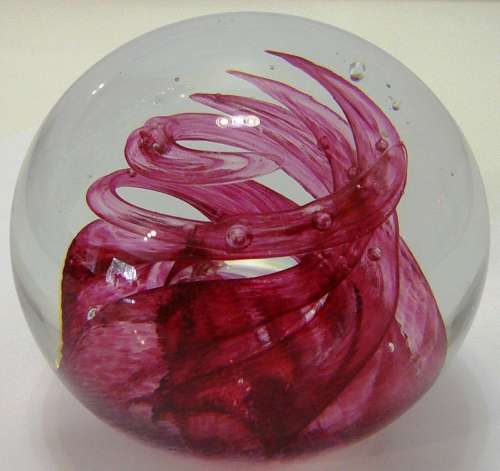 Absolutely Stunning Glass Paperweight - Feathers by Caithness