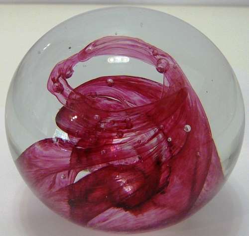 Absolutely Stunning Glass Paperweight - Feathers by Caithness
