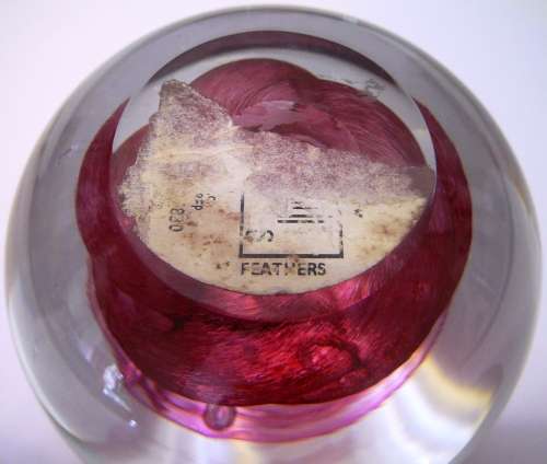 Absolutely Stunning Glass Paperweight - Feathers by Caithness