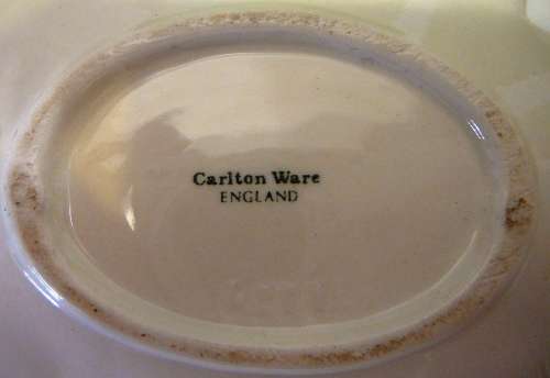 A Five Piece Cruet Set in Green Leaf Pattern Carlton Ware