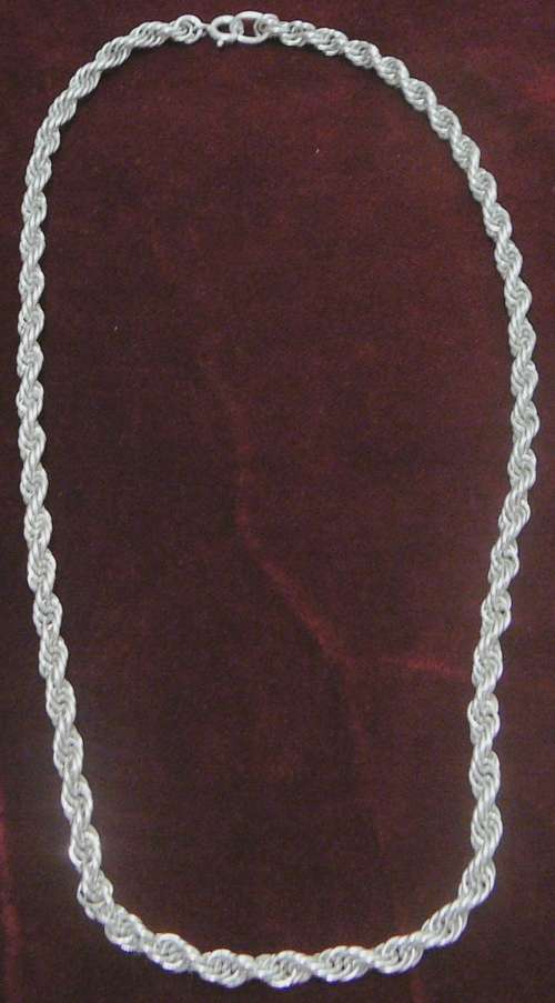 Elegant Twisted Sterling Silver Ladies Necklace Chain