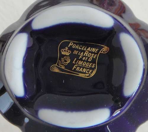 A Stunning Dark Blue and Gold Porcelain Vase from Limoges