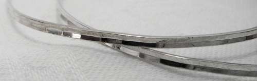 2 Patterned  Sterling Silver Bangles