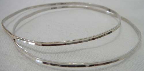 2 Patterned  Sterling Silver Bangles