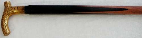 A Solid Brass Handled Home Made Walking Stick