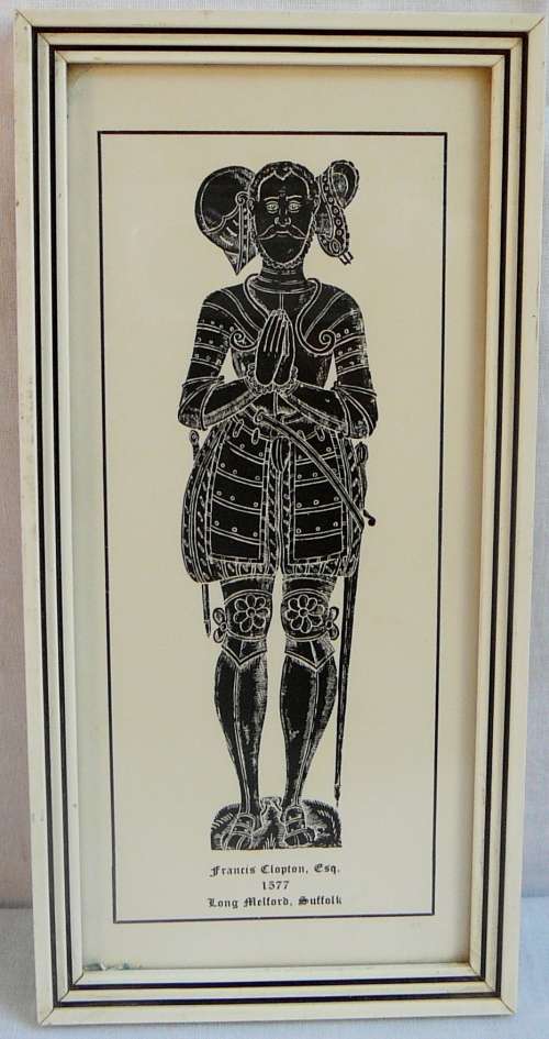 Print of Francis Clopton Esq 1577 Long Melford Suffolk