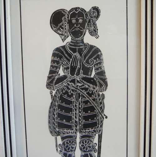 Print of Francis Clopton Esq 1577 Long Melford Suffolk