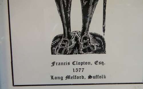 Print of Francis Clopton Esq 1577 Long Melford Suffolk