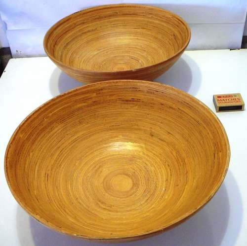 A Pair of Unused Bamboo Bowls