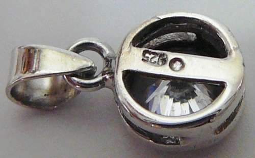 A Stunning Sterling Silver Pendant set with a Large CZ