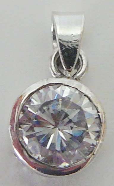 A Stunning Sterling Silver Pendant set with a Large CZ