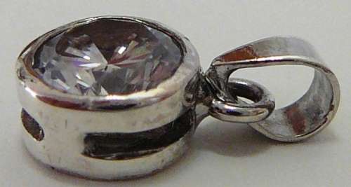 A Stunning Sterling Silver Pendant set with a Large CZ