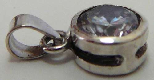 A Stunning Sterling Silver Pendant set with a Large CZ