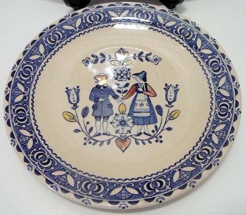 Two OLD GRANITE Plates by Johnson Bros - Hearts & Flowers