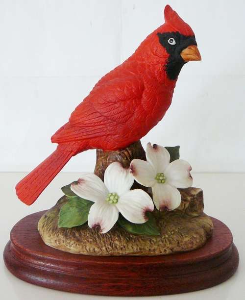Gorgeous Model of a Cardinal Bird on Dogwood by ANDREA