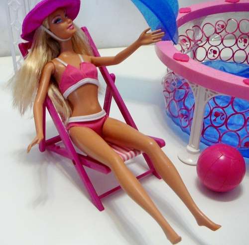 Barbie in Her Bikini next to The Pool