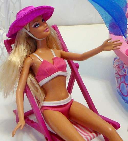 Barbie in Her Bikini next to The Pool
