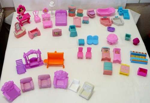 Something for Every Room - 42 Pieces of Plastic Dolls Furniture