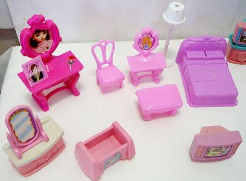 Something for Every Room - 42 Pieces of Plastic Dolls Furniture