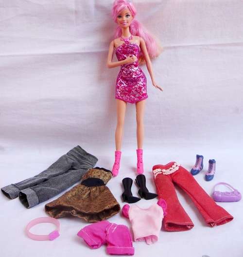 Barbie Doll with Spare Clothing & Accessories