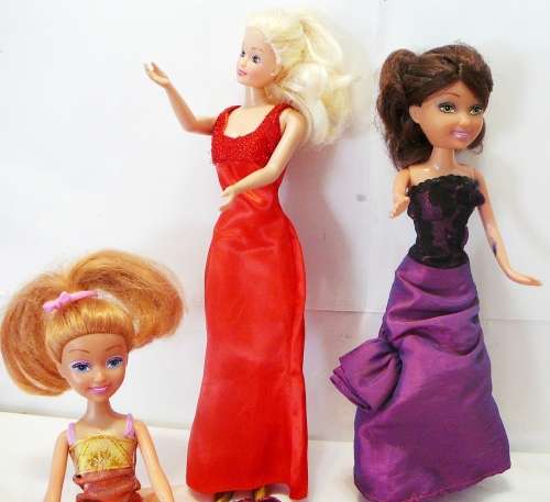 3 Barbie LookaLikes  with Clothing and Accessories