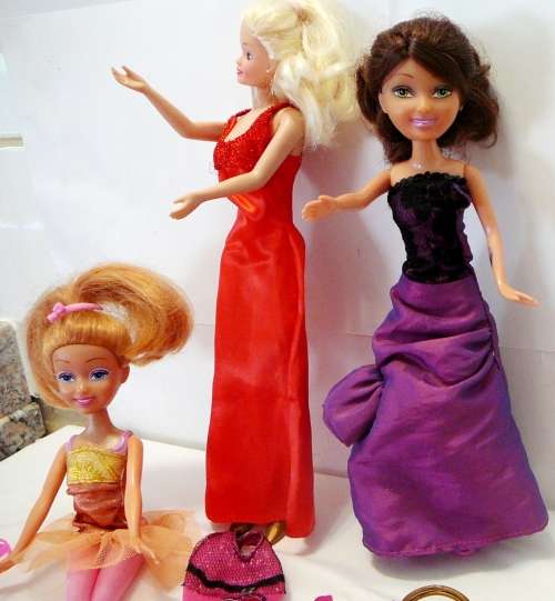 3 Barbie LookaLikes  with Clothing and Accessories