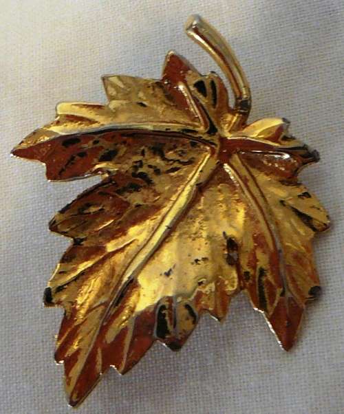 Gold Coloured Leaf Brooch