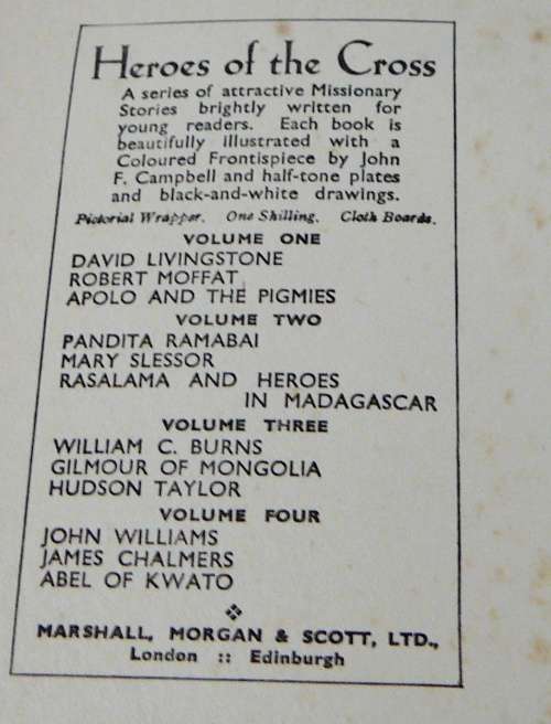 Heroes of the Cross - Volume 1 - David Livingstone, Robert Moffat, Apollo and the Pygmies
