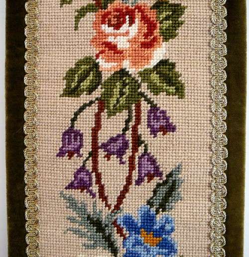 A Delightful Tapestry Bell Pull with Solid Brass Attachments