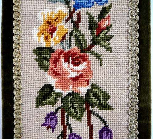 A Delightful Tapestry Bell Pull with Solid Brass Attachments