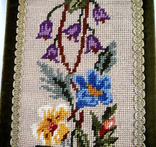 A Delightful Tapestry Bell Pull with Solid Brass Attachments