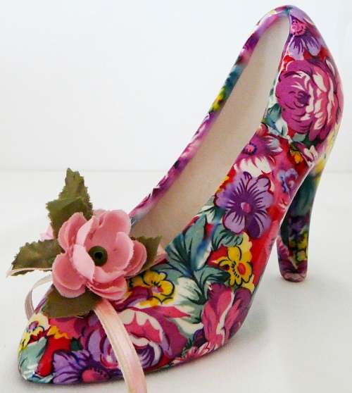 A Very Pretty Flowery Porcelain Shoe