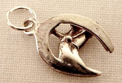 A Sterling Silver Charm - A Lucky Horse Shoe with Horses Head