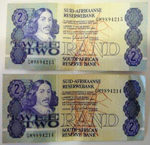 15 Old Two Rand Notes